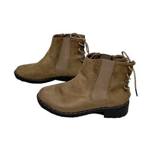 Forever 21 Faux Suede Chelsea Boot Tan Short Booties Lace Up Slip On Boots Fall